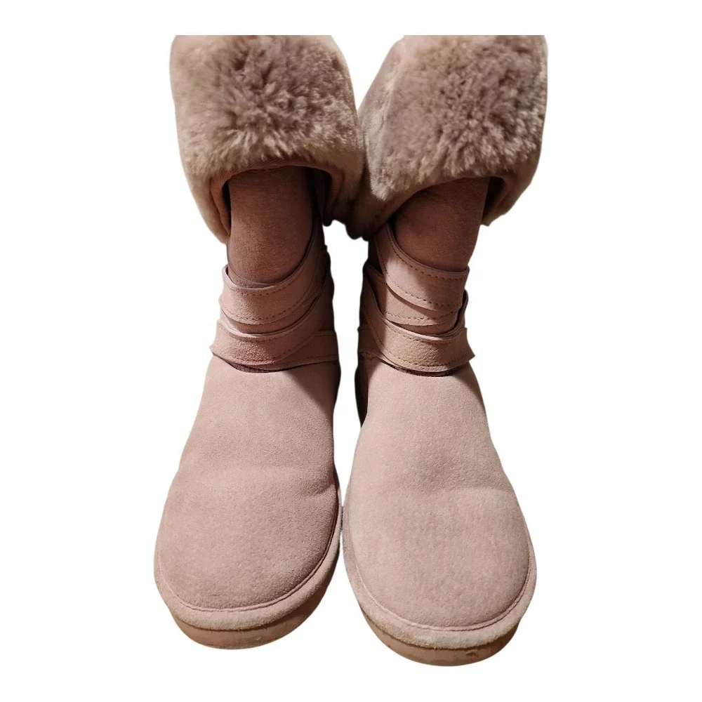 La Mo Suede Faux Fur Cuff Winter Boots, Women's, Blush‎ Pink, Comfortable